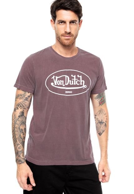 Camiseta Von Dutch Logo Vinho - Marca Von Dutch 
