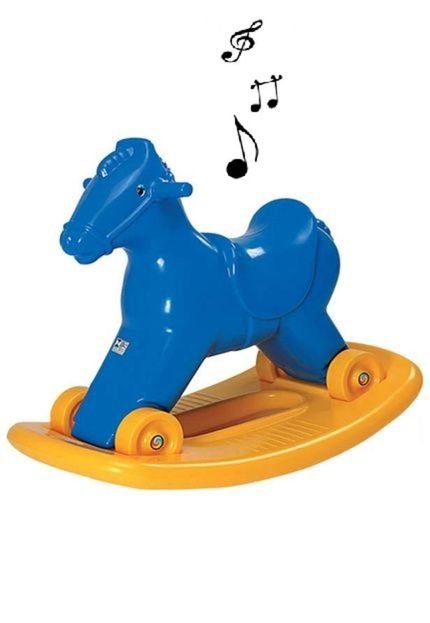 Cavalinho Balanço e Andador com Som Azul Alpha Brinquedos - Marca Alpha Brinquedos