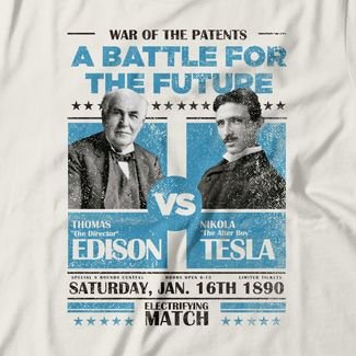 Camiseta Feminina Edison vs Tesla - Off White