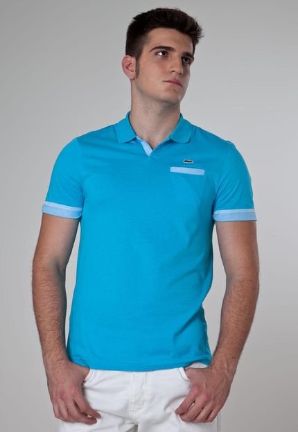 Camisa Polo Lacoste Bolso Azul - Marca Lacoste