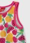 Vestido Kyly Infantil Frutas Rosa/Amarelo - Marca Kyly