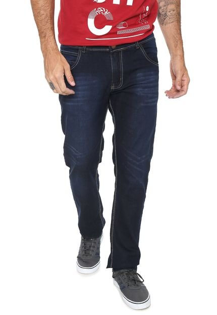Calça Jeans FiveBlu Slim Pespontos Azul-marinho - Marca FiveBlu