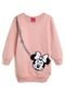 Vestido de Moletom Disney Infantil Minnie Rosa - Marca Disney