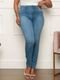 Kit 02 Calças Jeans Plus Size Silver Feminina Azul Médio e Preto - Marca CKF Wear