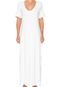 Vestido Maria Valentina Longo Canelado Branco - Marca Maria Valentina