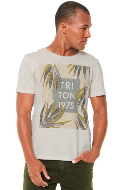 Camiseta Triton Brasil Estampada Bege - Marca Triton