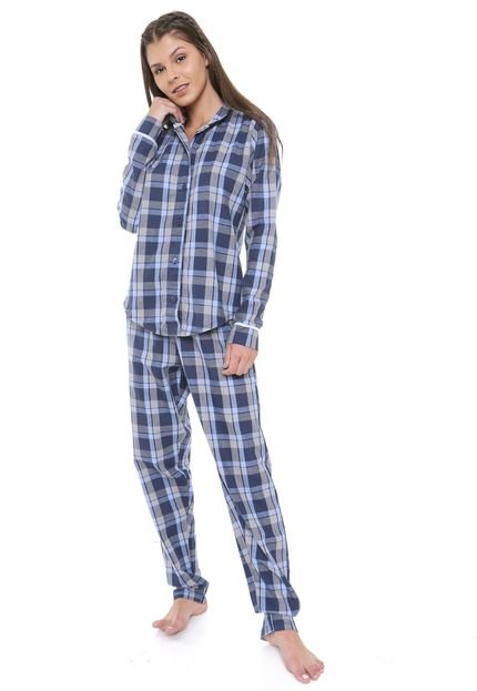Pijama Laibel Xadrez Azul - Marca Laibel