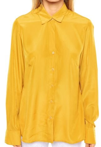 Camisa Cia da Moda Sedinha Amarela