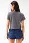 Camiseta Cropped Aeropostale Reta Mini Icon Grafite - Marca Aeropostale