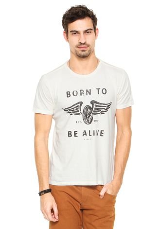 Camiseta Ellus Be Alive Classic Bege