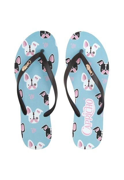 Chinelo Capricho Pugs Azul - Marca Capricho