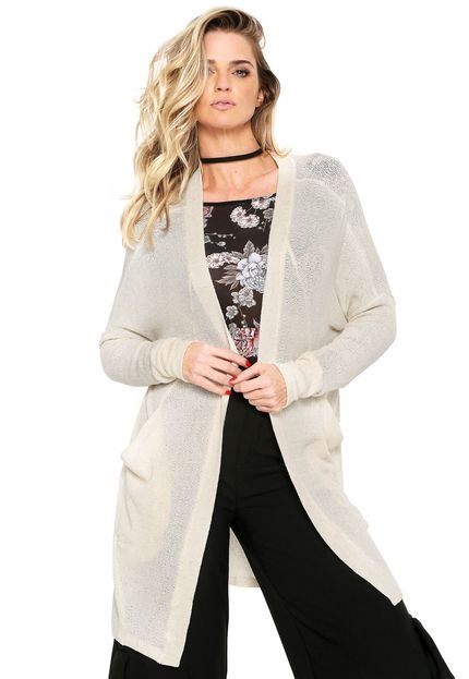 Cardigan It's & Co Tricot Amplo Bege - Marca Its & Co