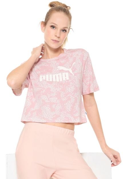 Camiseta Cropped Puma Elevated Rosa - Marca Puma