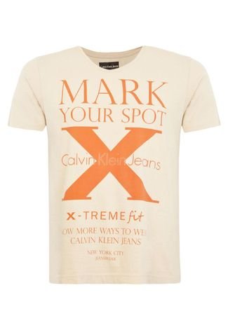 Camiseta Calvin Klein Jeans Mark Bege