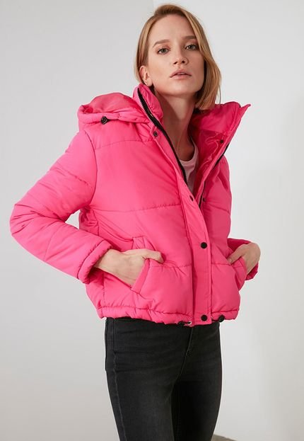 Jaqueta Puffer Trendyol Capuz Pink - Marca Trendyol Collection