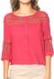 Blusa Facinelli Renda Rosa - Marca Facinelli