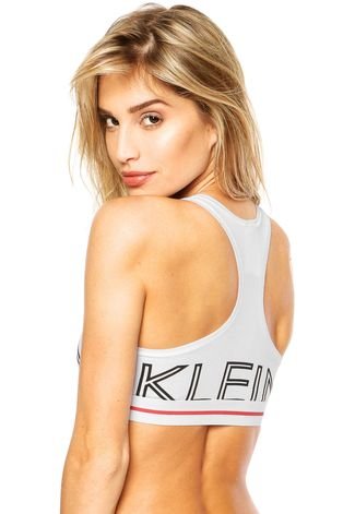 Sutiã Calvin Klein Underwear Top Nadador Logo Branco