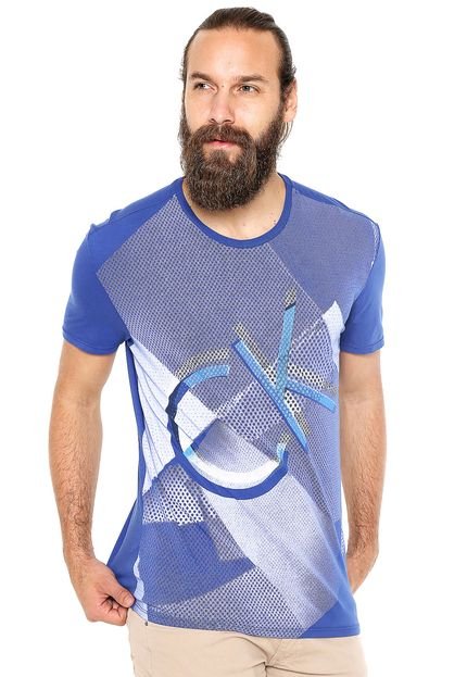 Camiseta Calvin Klein Estampada Azul - Marca Calvin Klein