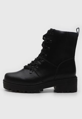 Bota Coturno Mooncity Cano Baixo Preta