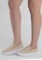 Tênis slip on feminino Calce Facíl Plataforma Confortável Bege - Marca TAKATA BY RAFAEL TAKATA