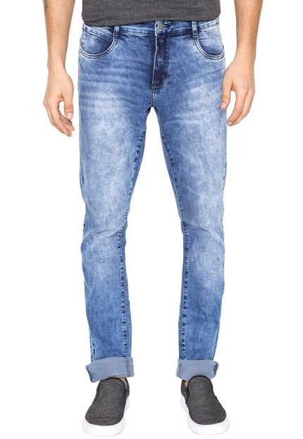 Calça Jeans Fido Dido Skinny Estonada Azul - Marca Fido Dido