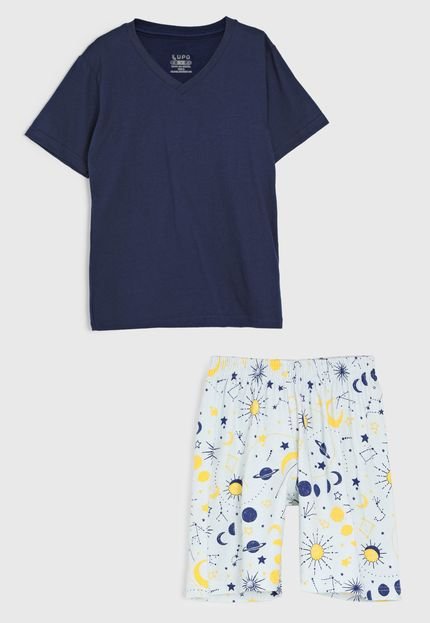 Pijama Infantil Lupo Curto Full Print Azul - Marca Lupo
