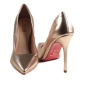 Scarpin Zariff Feminino Salto Fino 5085.10278 Ouro Incolor - Marca Zariff