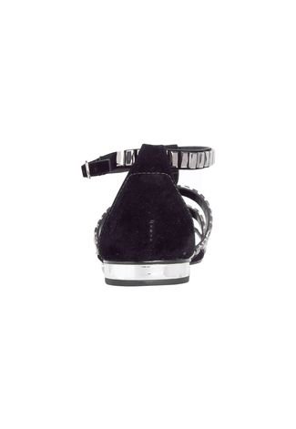 Rasteira DAFITI SHOES Pedraria Preta - Compre Agora