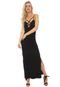 Vestido AMBER Longo Strappys Preto - Marca AMBER