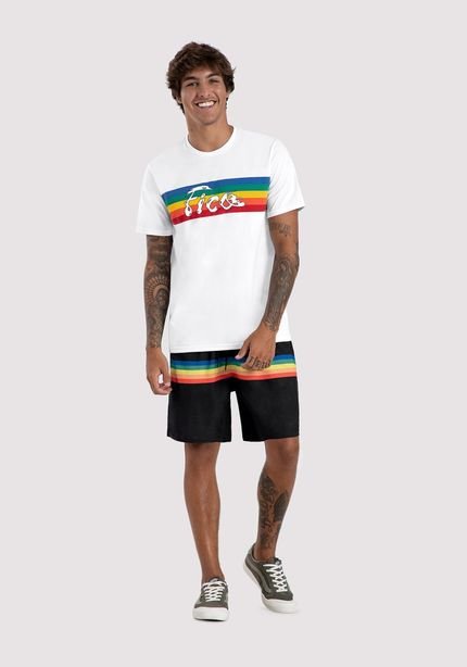 Camiseta Masculina em Malha com Estampa - Marca Fico
