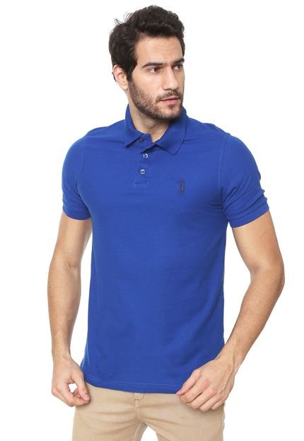 Camisa Polo Aleatory Reta Básica Azul-marinho - Marca Aleatory