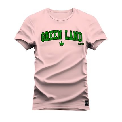 Camiseta Plus Size Unissex Algodão Estampada Green Land - Rosa - Marca Nexstar