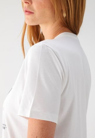 Camiseta Colcci Reta Estampada Off White