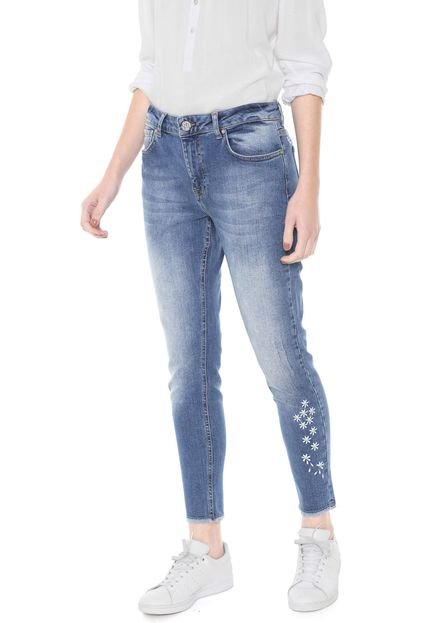 Calça Jeans Desigual Skinny Cropped Satisfaction Azul - Marca Desigual