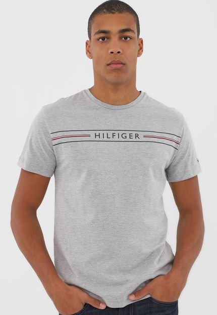 Camiseta Tommy Hilfiger Lettering Cinza - Marca Tommy Hilfiger