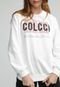 Blusa de Moletom Flanelada Fechada Colcci Logo Off-White - Marca Colcci
