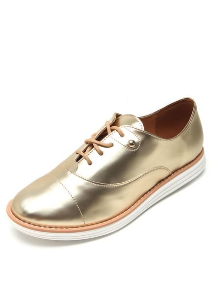 Oxford Flatform Vizzano Liso Dourado - Marca Vizzano