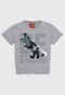 Camiseta Kyly Infantil Dinossauros  Cinza - Marca Kyly