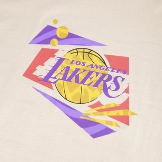 Camiseta New Era Regular Los Angeles Lakers Laranja Claro