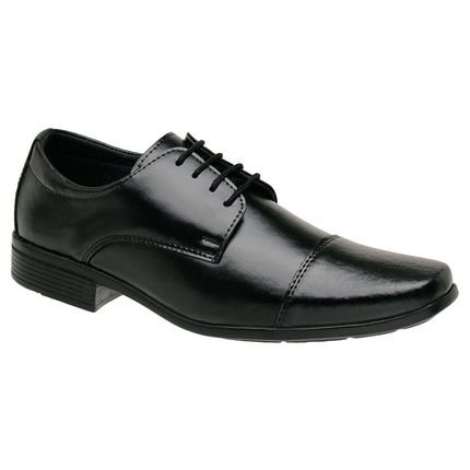 Sapato Social Masculino Cadarço Bico Quadrado Preto - Marca MeA Shoes