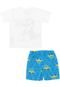 Pijama Kyly Brilha No Escuro Branco/Azul - Marca Kyly