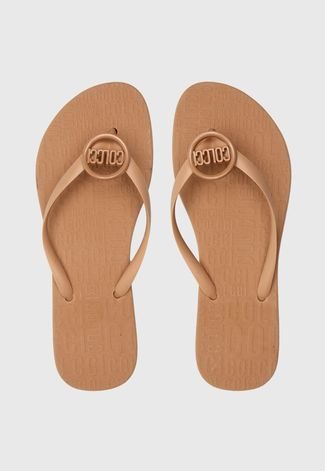 Chinelo Colcci Logo Bege