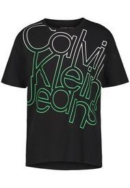 Camiseta Con Macrologo Niño Negro Calvin Klein