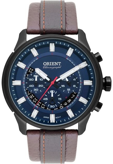 Relógio Couro Orient MPSCC007-D1NX Marrom/Preto - Marca Orient