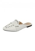 Mule Feminino Bico Quadrado Sapatilha Confortável Via Angel 44.01 Branco - Marca VIA ANGEL