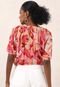 Blusa Seda LE LIS Folhagem Rosa - Marca LE LIS