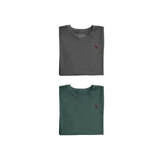 Kit 2 Camisetas Brasa Verde E Preto Stoned Mini Reserva Mini Multicolorido