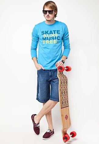 Camiseta Fatal Surf Skate Azul