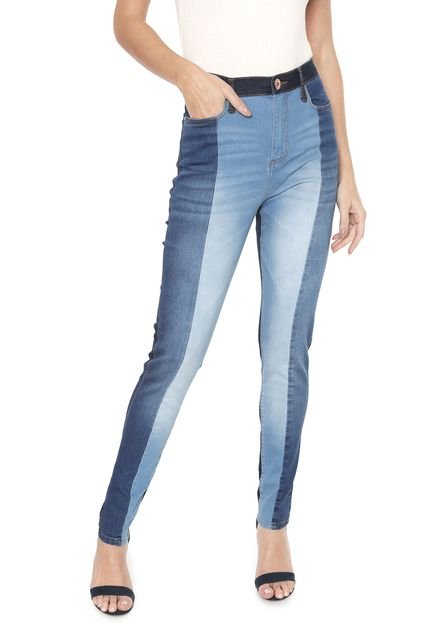 Calça Jeans Acostamento Skinny Recortes Azul - Marca Acostamento
