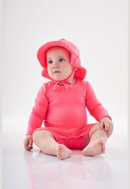 Chapéu bebê em Malha com Proteção UV FPS  50 Up Baby Rosa - Marca Up Baby